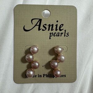 Pinkish-Purple Pearl Earrings